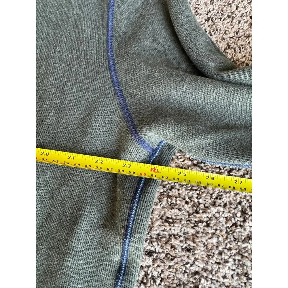 Tommy Bahama Men’s Large Reversible Sweater Olive Blue Crew Neck Pullover Knit